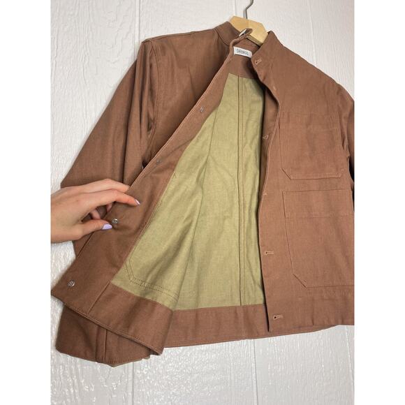 NOMIA Stretch Twill Rose Clay Cropped Cotton Chore Jacket Small - Picture 2 of 6